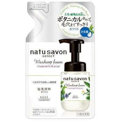 【KOSE Cosmeport】Natu Savon Select 淨白潔面泡沫（補充裝）