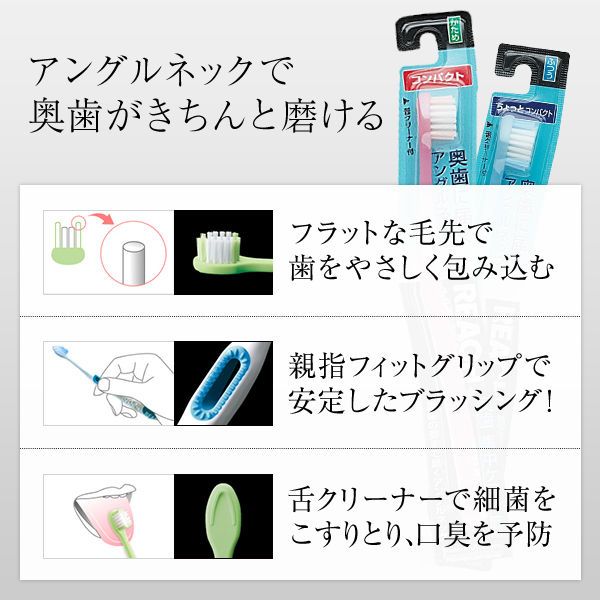 REACH Back Teeth Focus Care Toothbrush (Slightly Compact Head, Hard Bristles) 1pc (Made in Thailand)