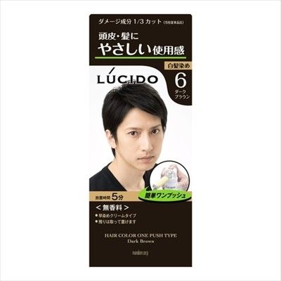【Mandom】LUCIDO 一按式護理染髮劑（深棕色）