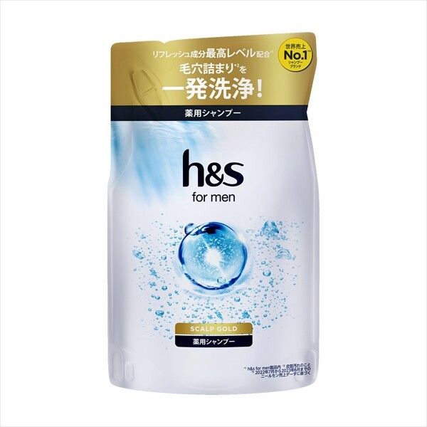 【販売終了】h&amp;s for men 頭皮黃金護理洗髮水 補充裝 300毫升