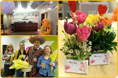 8 Марта в офисе: подарки и цветы для 10-15-20 женщин (купим, привезём, вручим!)