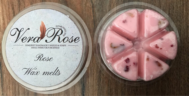Rose Scented Soy Wax Melt Pot