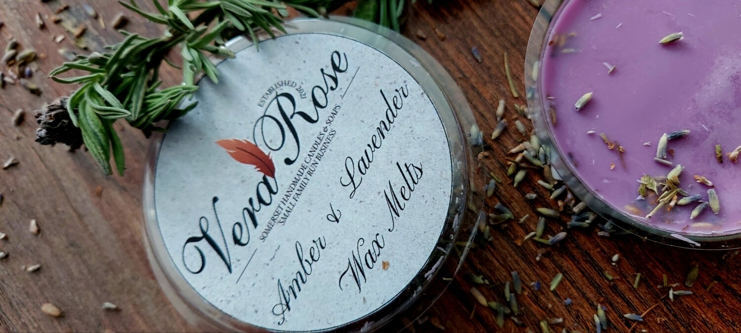 Amber &amp; Lavender Soy Wax Melt Pot