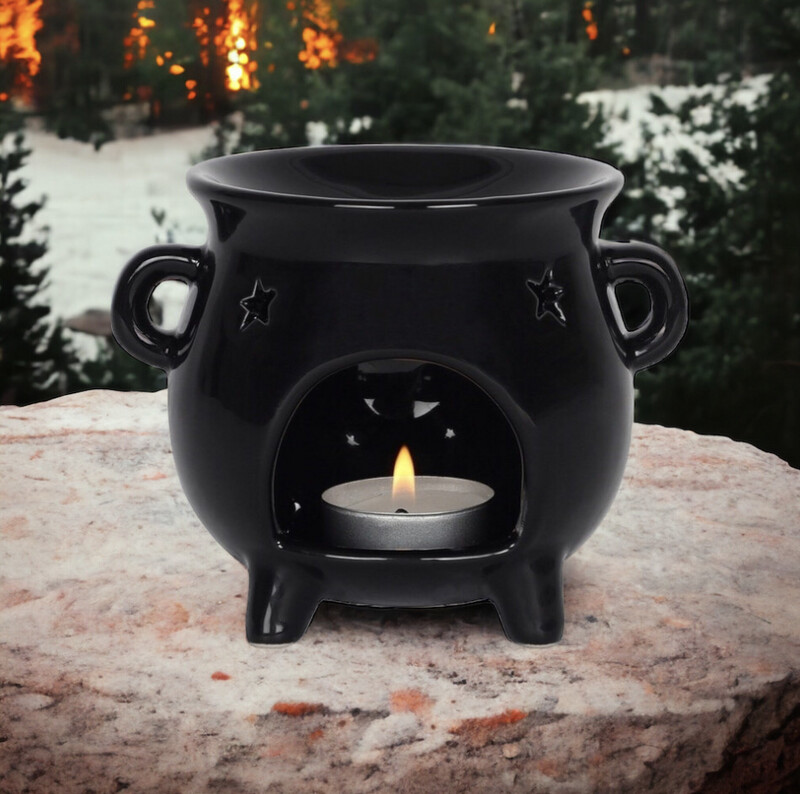 Wizard and Witchcraft Inspired Black Cauldron Design wax/ Oil Burner