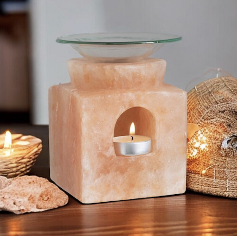 Himalayan Salt Rock Oil/ Wax Burner - Cube
