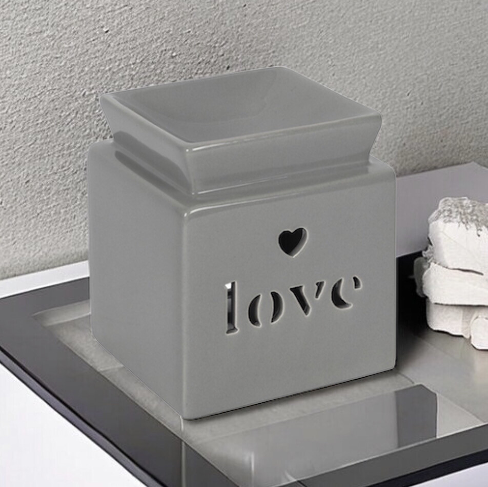 Wonderful Love Design Oil/ Wax Burner, in Grey