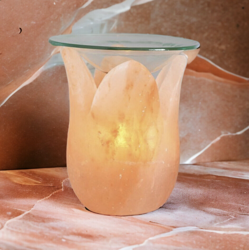 Himalayan Salt Rock Oil/ Wax Burner- Tulip
