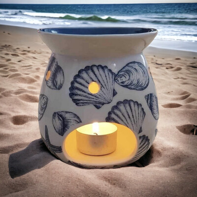 Nautical Themed Seashell Printed Oil/ Wax Burner