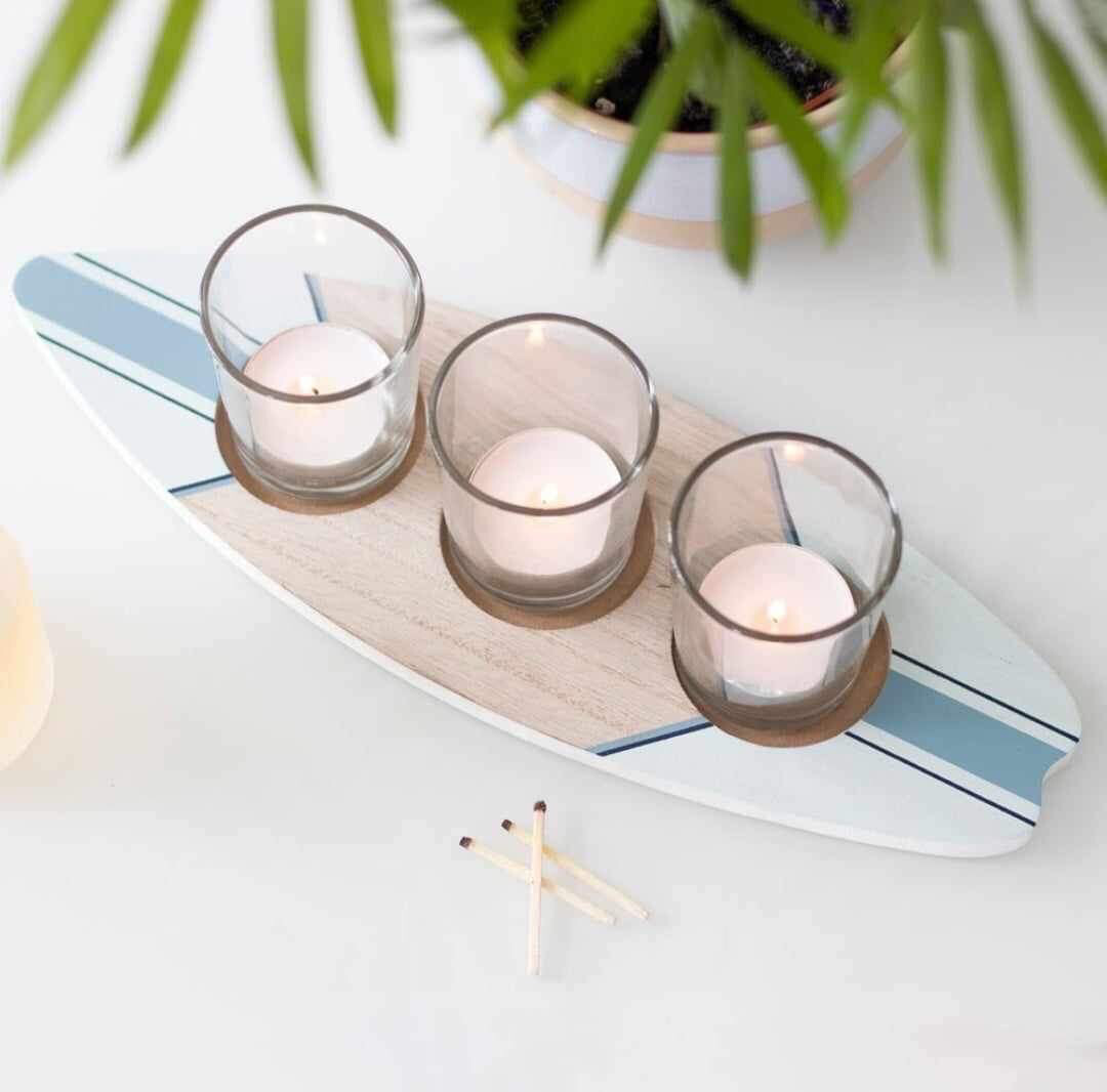 Surfboard Trio Tealight Holder