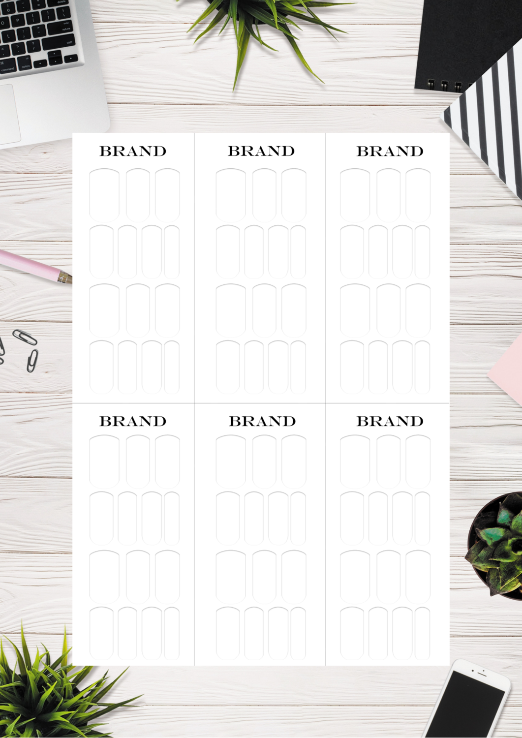 Nail Waterslide Decals Templates Multiple
