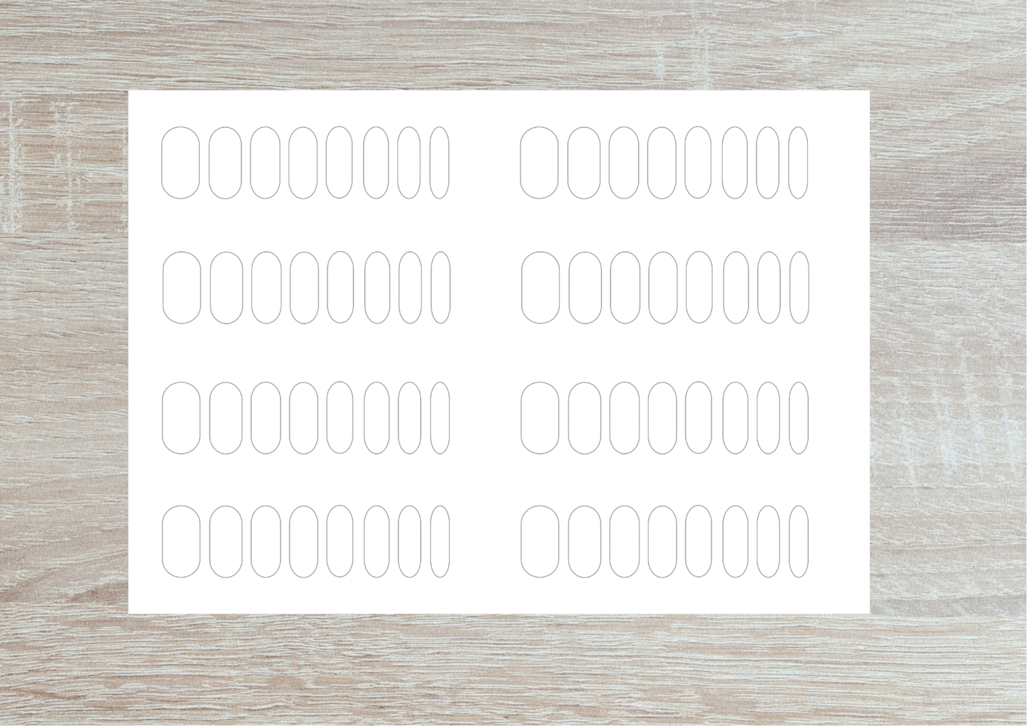 Nail Decal Template 8 Different sizes