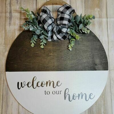 Front Door Decor / Front Door Wreath / Welcome To Our Home / Door Hanger/ Housewarming gift Front Door Decor / Front Door Wreath / Welcome To Our Home / Door Hanger/ Housewarming gift