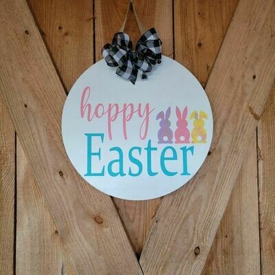 Double sided, Easter Sign, St. Patrick's Day, Welcome sign, Wooden Sign, Clovers, Door Hanger