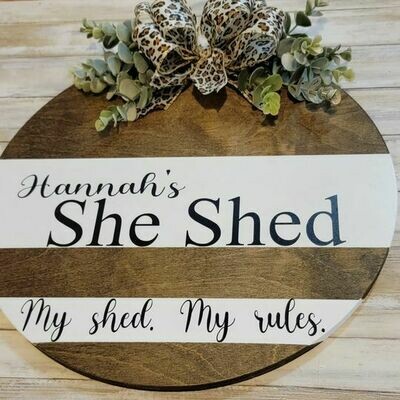 She Shed Door Wooden Sign / She Shed Decor / Women Cave / Door Hanger / Front Door