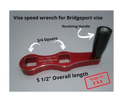 Speed vise handle for Bridgeport style mill vises that have a 3/4" square