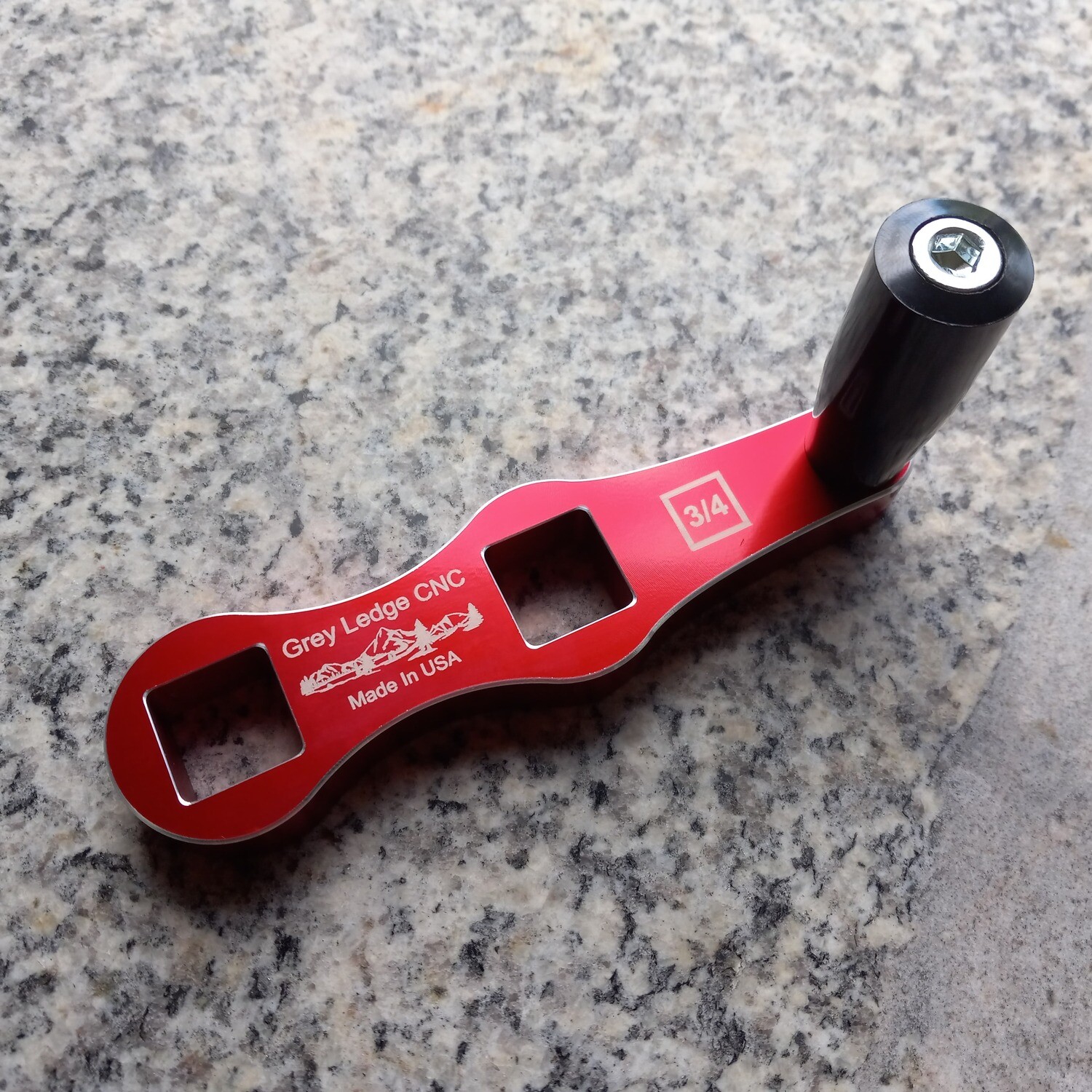 Red Speed vise handle for Bridgeport mill vises that have a 3/4 square
