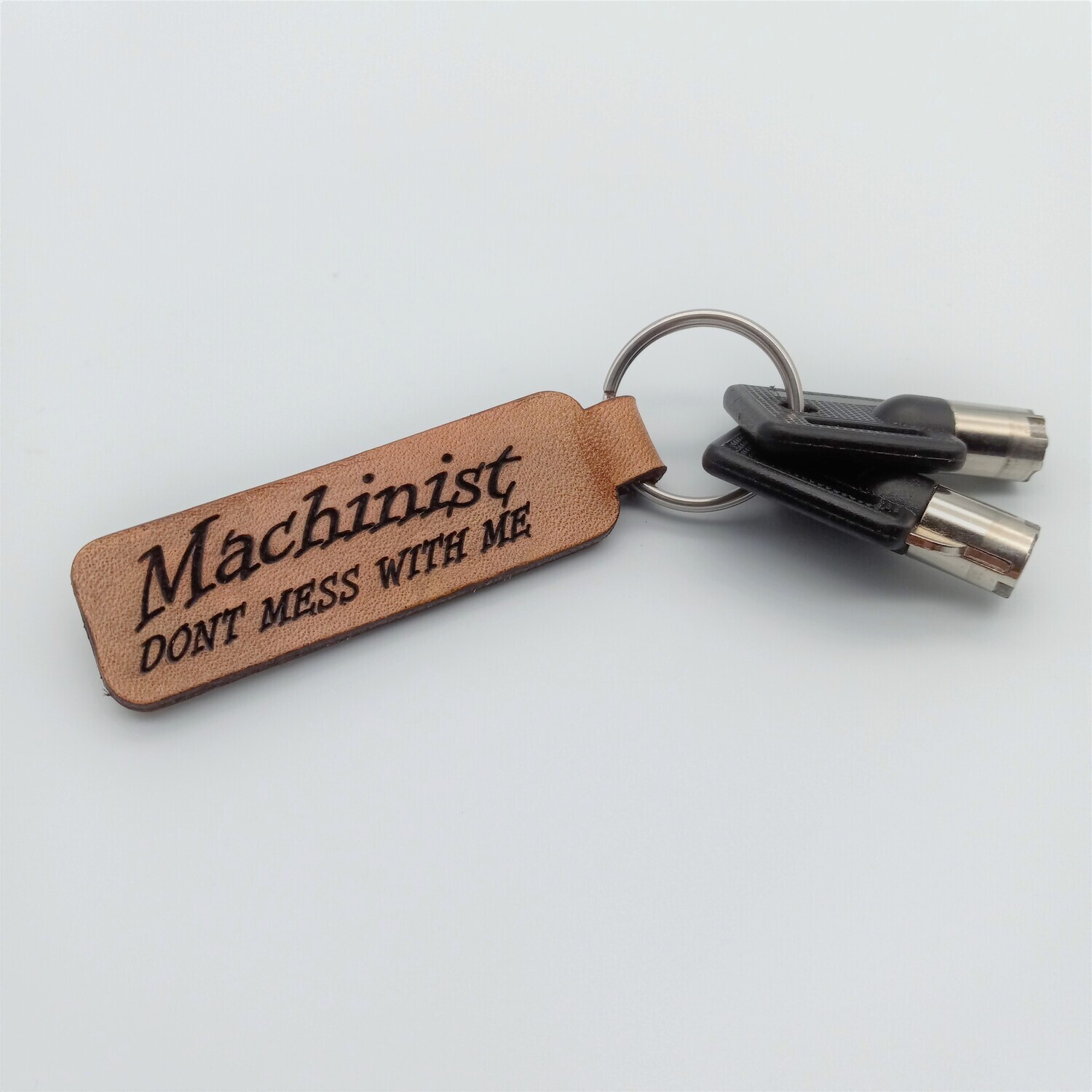 Machinist leather key fob great for tool box keys