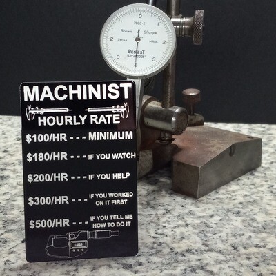 Machinist tool box sign with funny quote