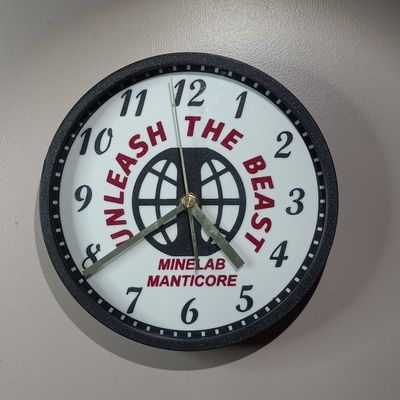 Manticore Metal Detecting Wall Clock Minelab Inspired Unique Custom Gift