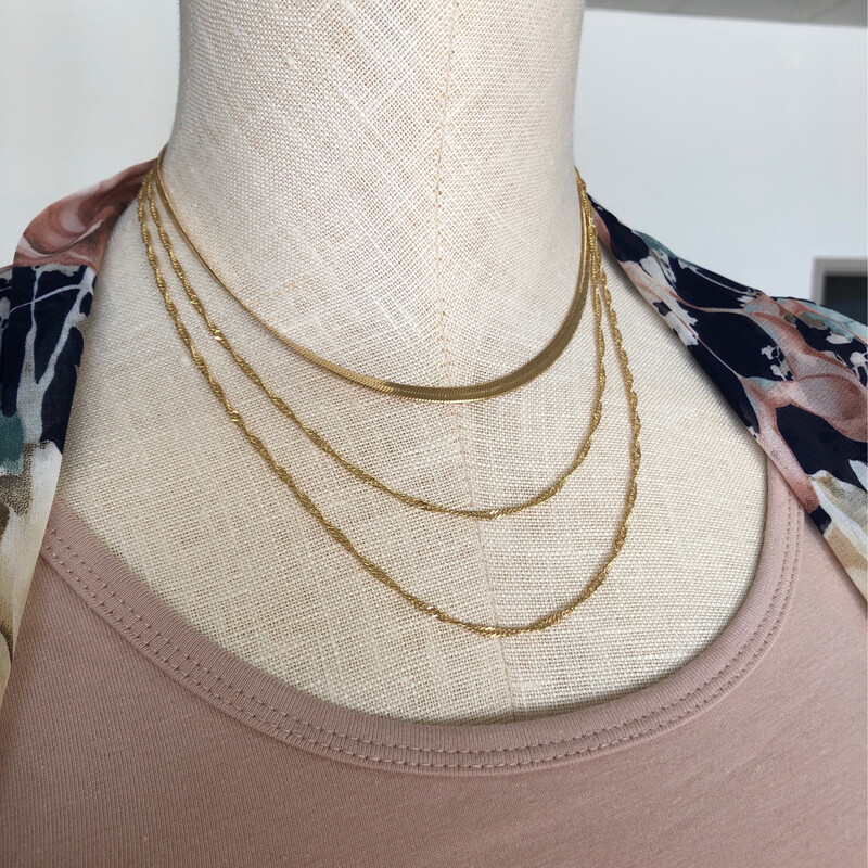 Triple Chain Gold Necklace