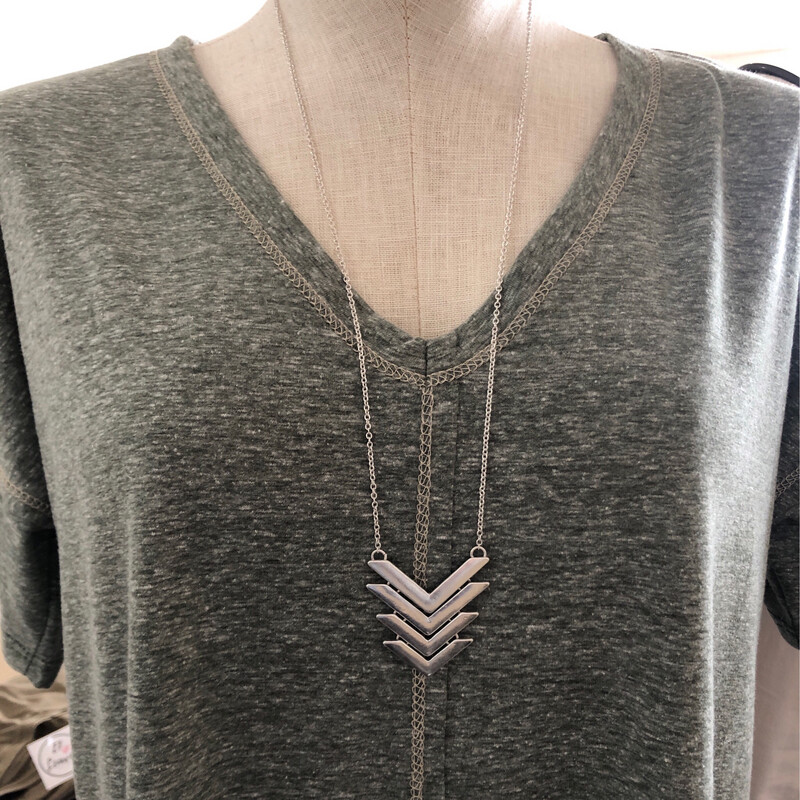 Silver Chevron Necklace