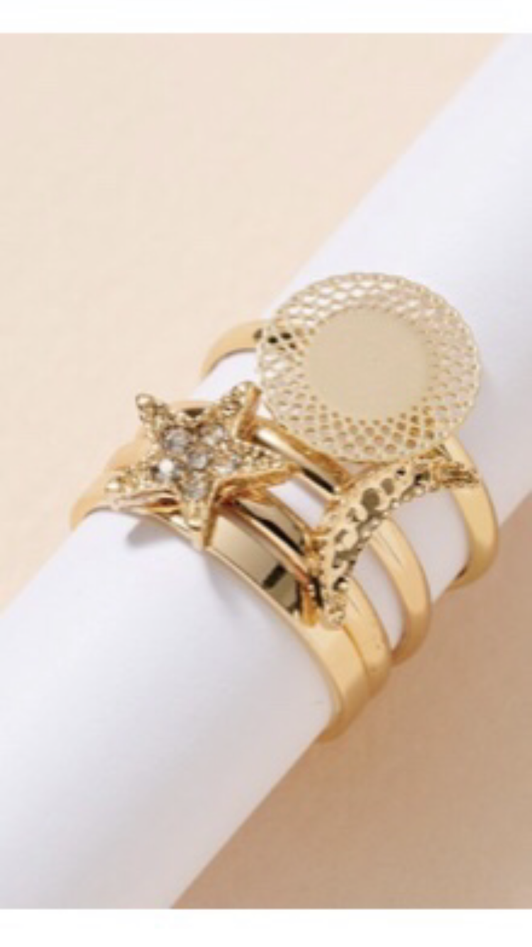 Sun Moon and Star Ring Set
