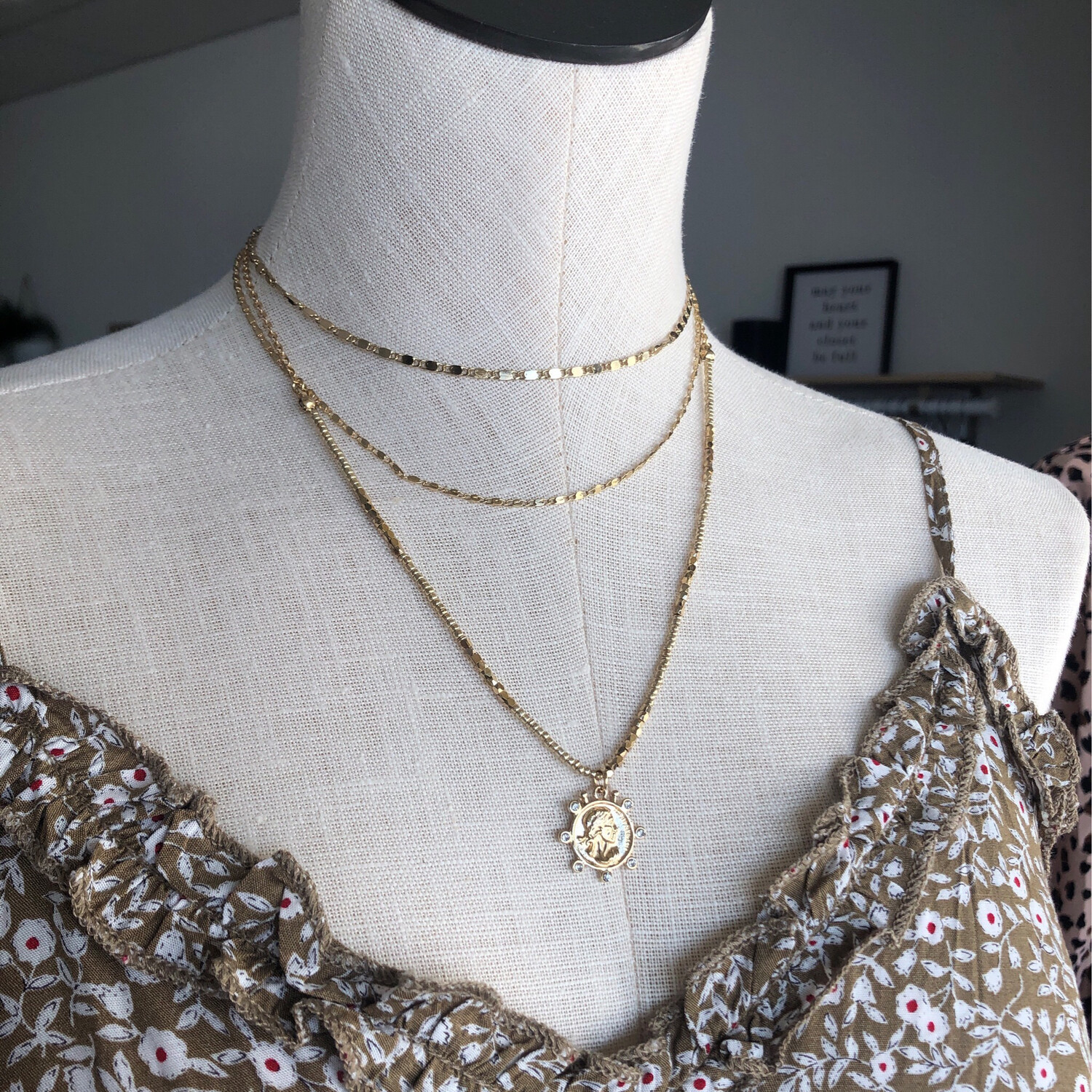 Charlie Pendant Gold Necklace