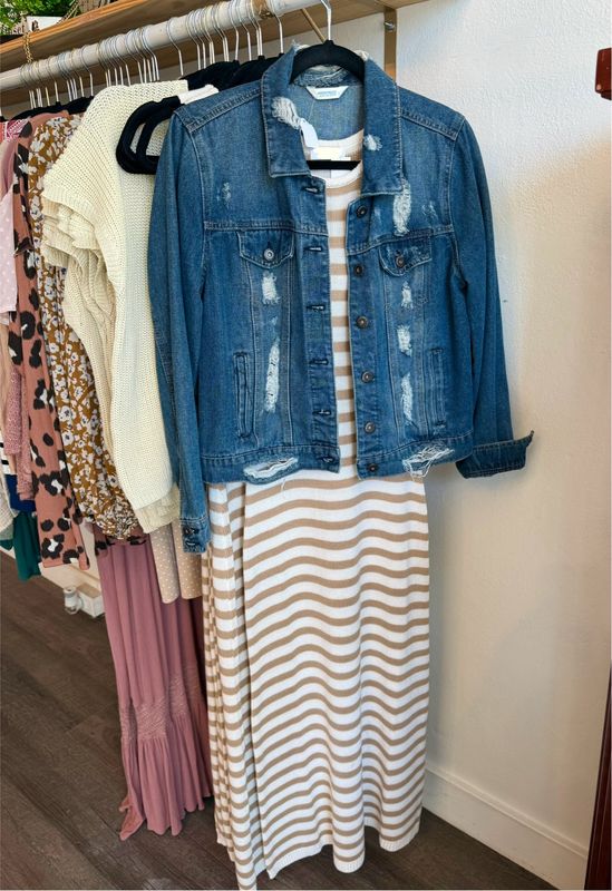 Stripe Sleeveless Knit Dress