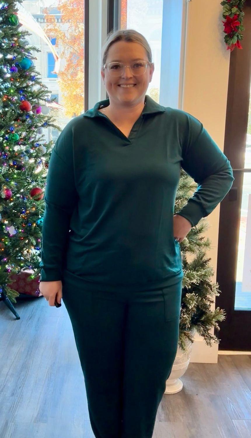 Hunter Green Long Sleeve Top and Joggers