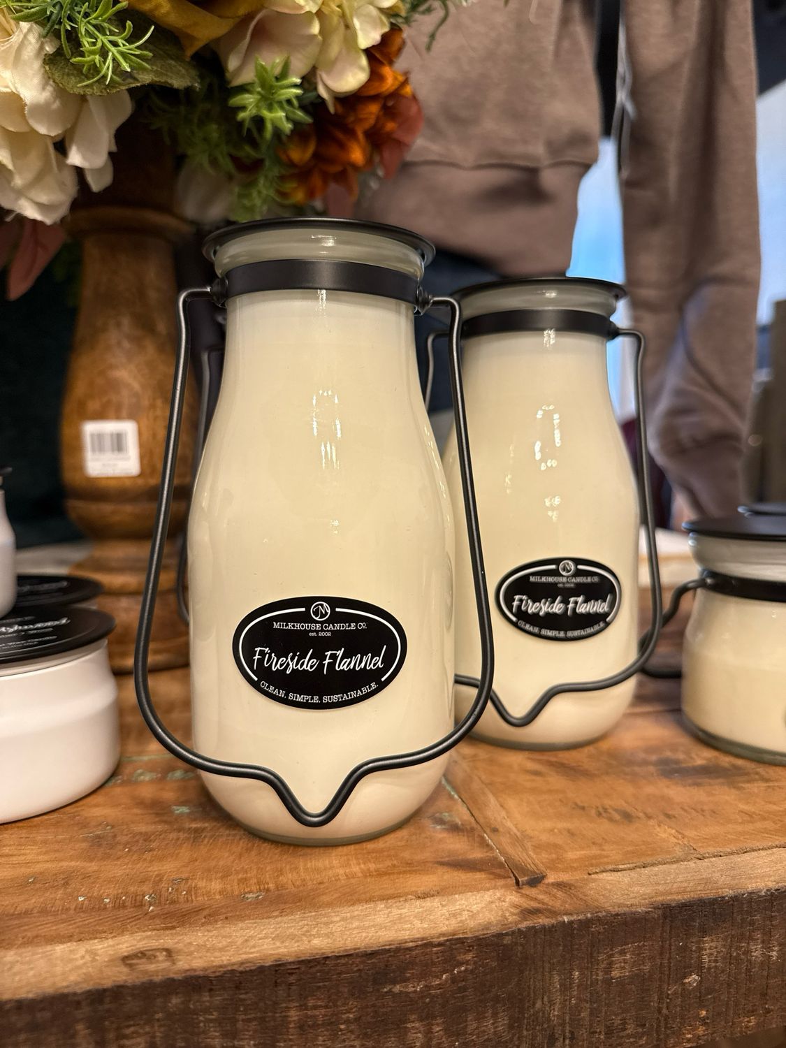 Fireside Flannel Milk Bottle Candle