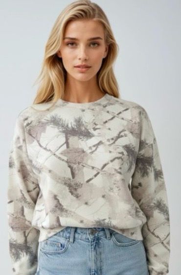 Pink Camo Crew Neck Sweatshirt