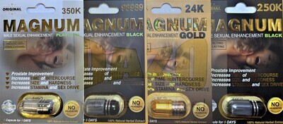 Magnum 24 K gold + 250 K Black + 350 K Platinum + 98989 Black
Sex pills for men Original