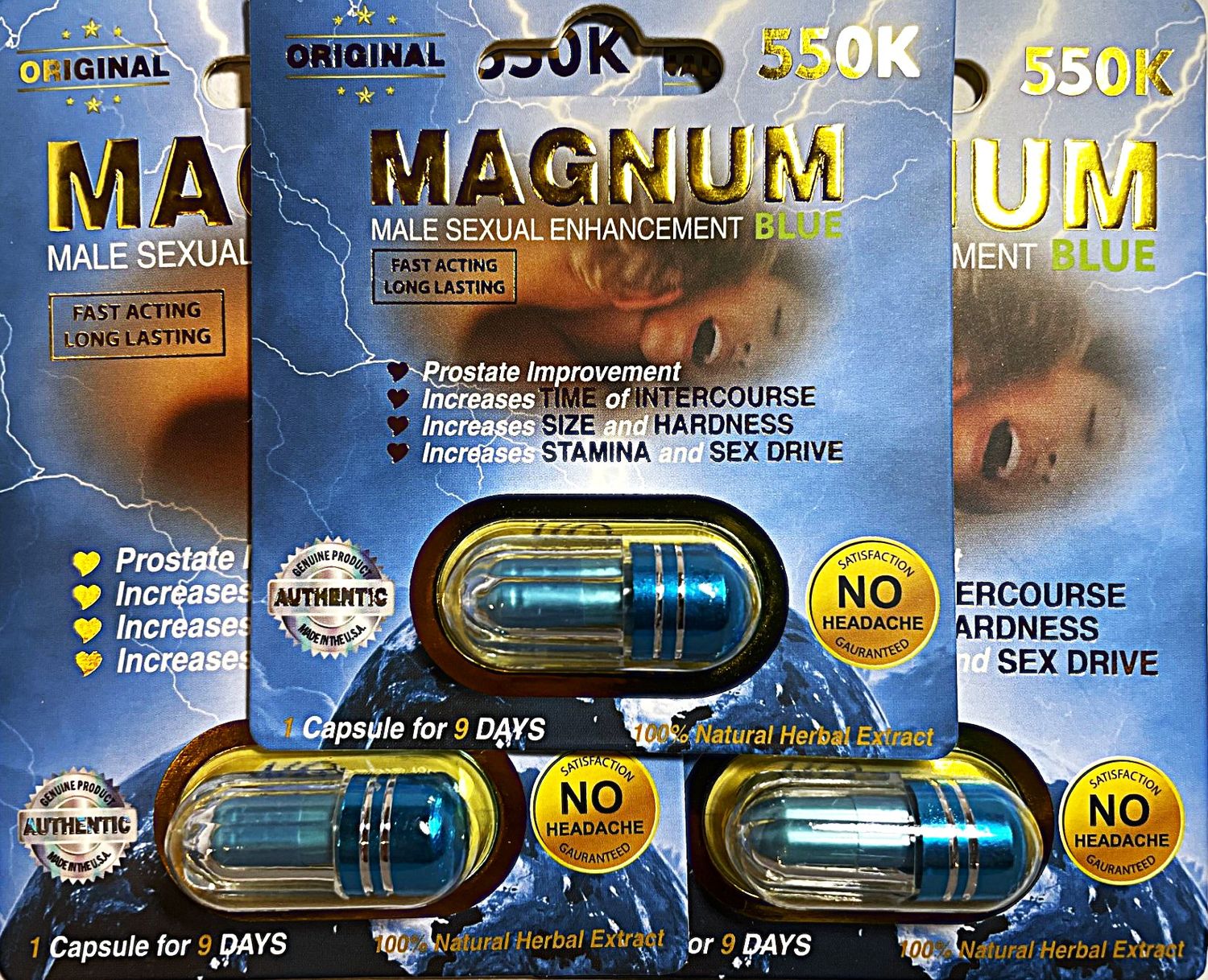 Magnum 550K Blue Enhancement Capsules – Max Strength &amp; Stamina Boost