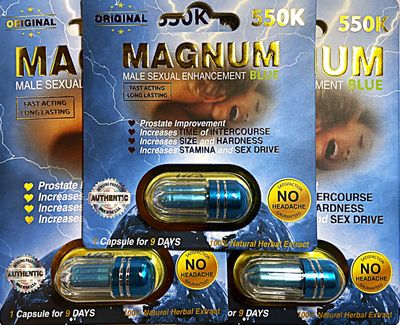 Magnum 550K Blue Enhancement Capsules – Max Strength &amp; Stamina Boost