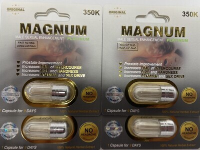 Magnum 350K Platinum Capsules (4 Count) – Premium Herbal Wellness Support