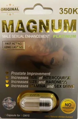 Magnum 350 platinum Enhancement dietary supplement pills for men's health