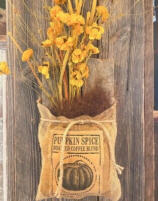Straw Sac with Yellow Flowers
