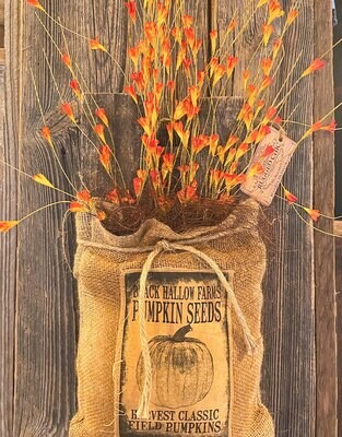 Straw Sac with Orange Flowers