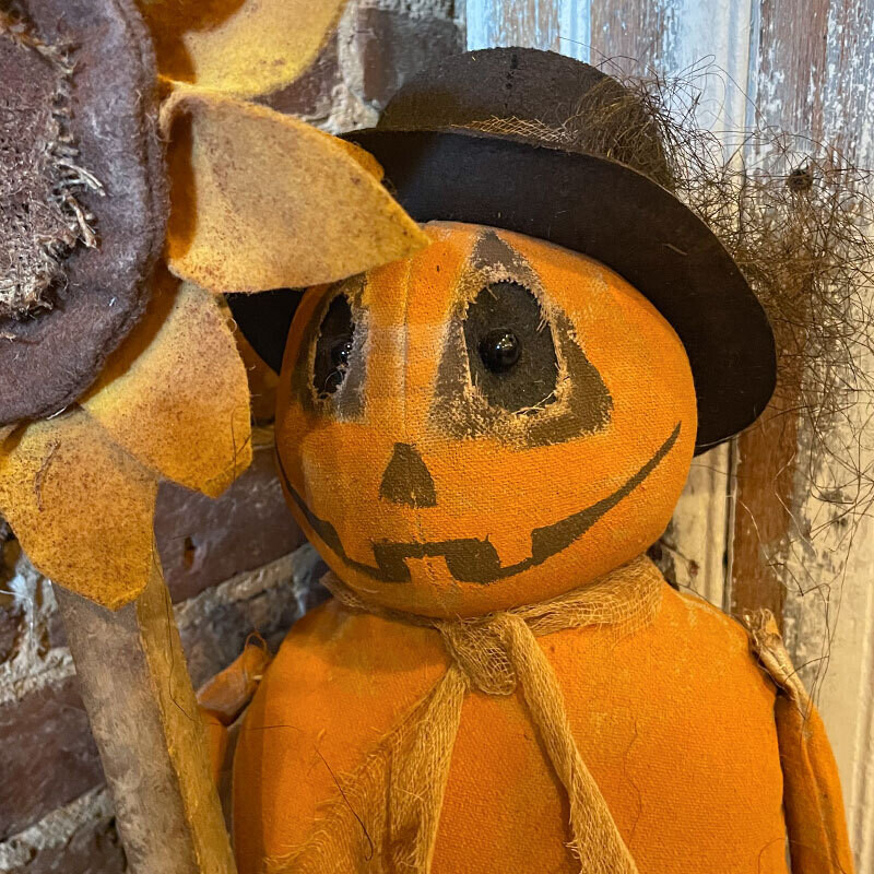 Pumpkin Boy with Sunflower