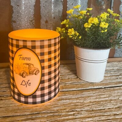 Farm Life Black & White Check - 4 Inch