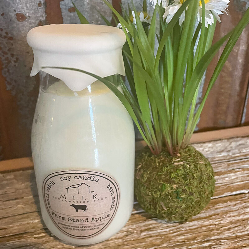 Farmstand Apple - Milk Bottle Candle