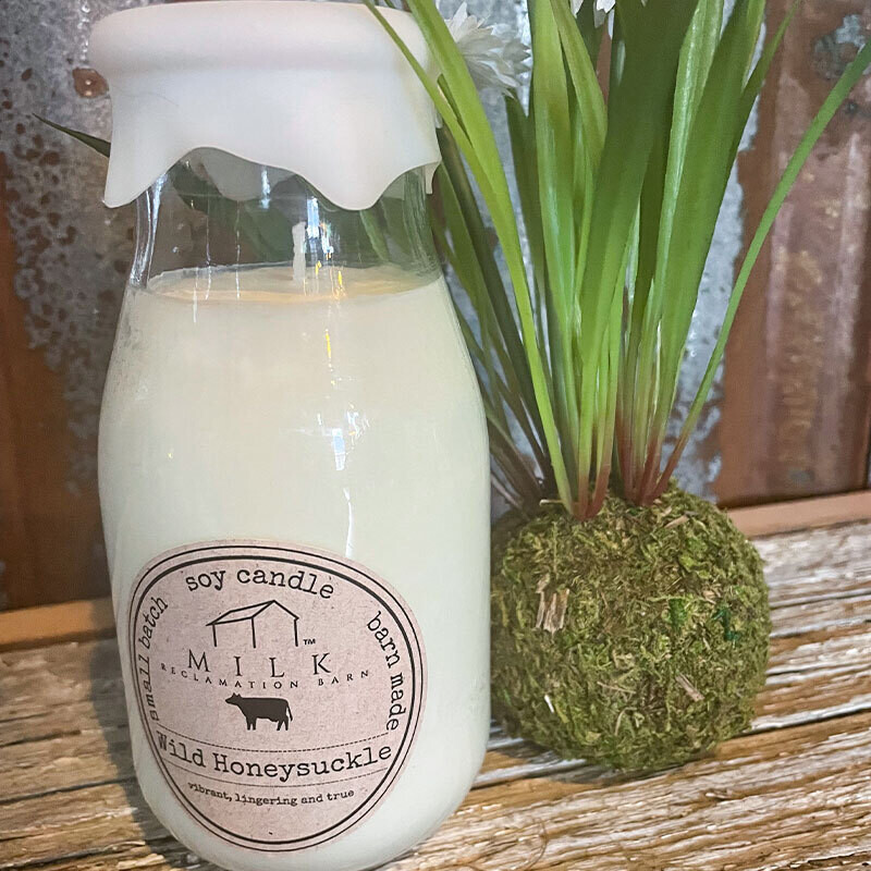 Wild Honeysuckle - Milk Bottle Candle