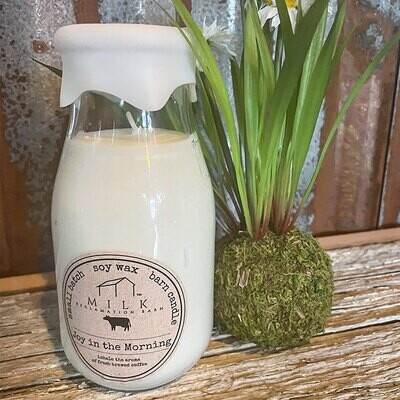 Joy in the Morning - Milk Bottle Candle