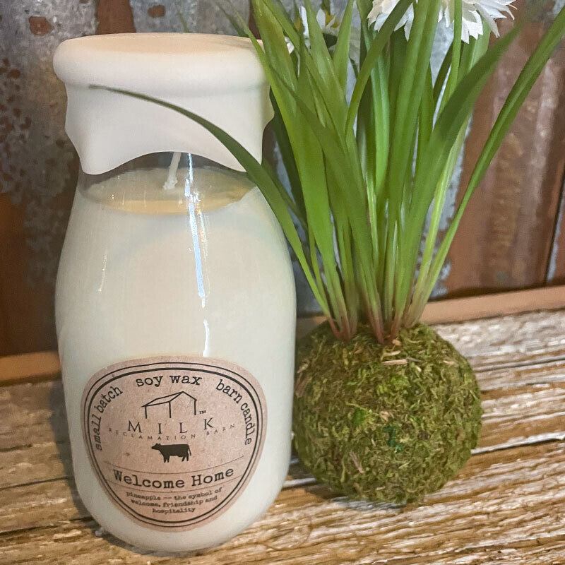 Welcome Home - Milk Bottle Candle
