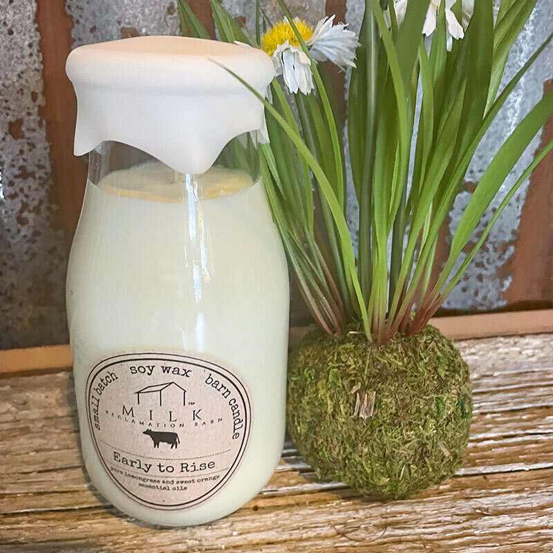 Early to Rise - Milk Bottle Candle