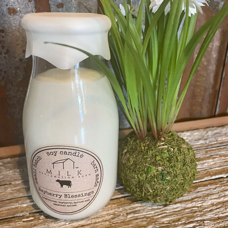 Bayberry Blessings - Milk Bottle Candle