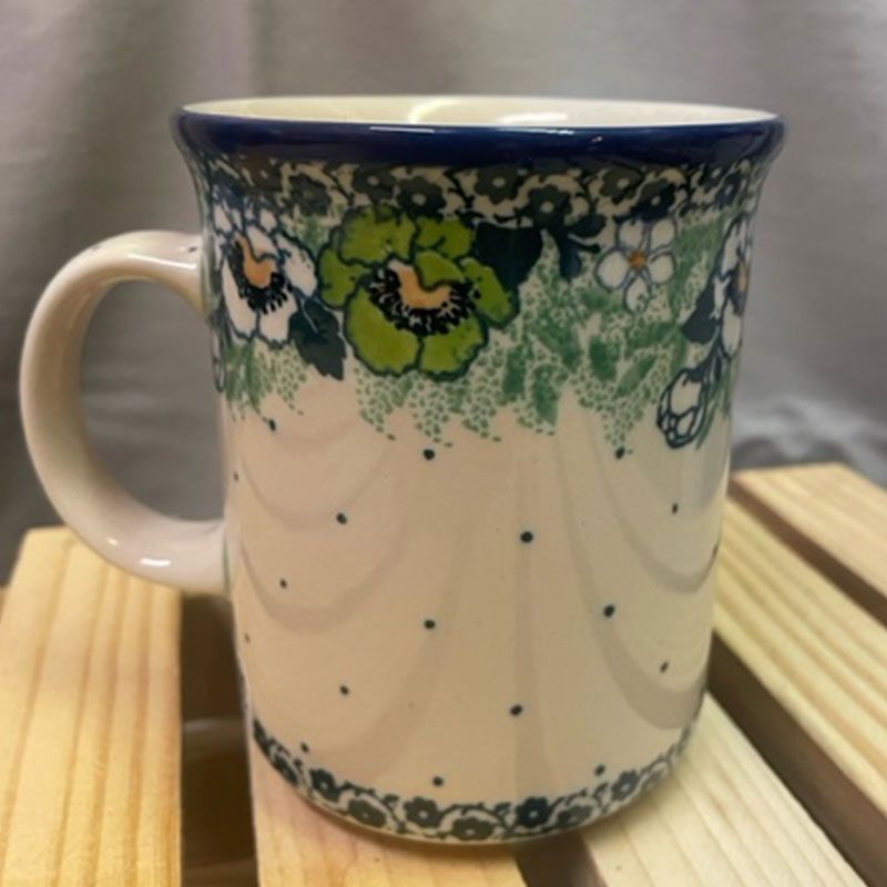 13oz Mug - Green Poppies