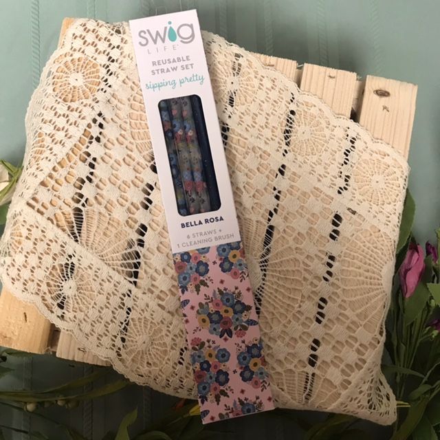 Reusable Straw Set Bella Rosa
