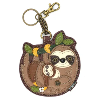 Key Fob/Coin Purse Sloth Family