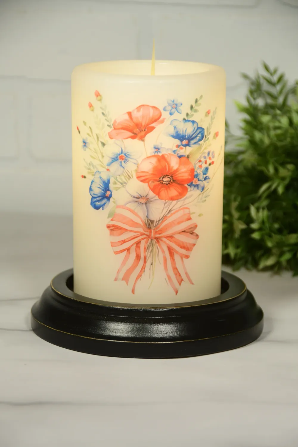 Summer Patriotic Bouquet Bow Vanilla CR